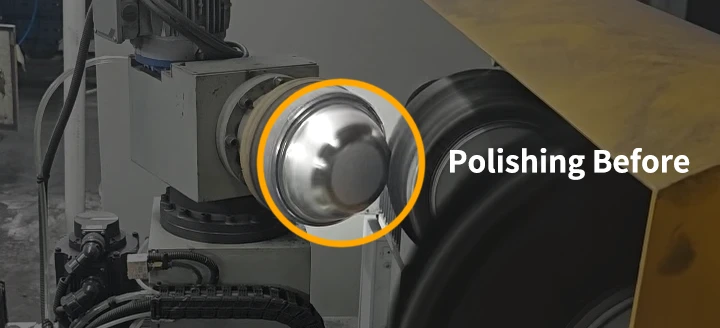 Multi-Head CNC Cookware Exterior Polishing Machine Running Before